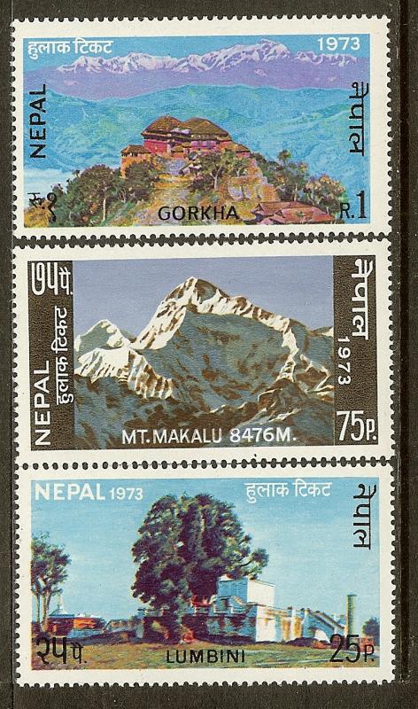 Nepal, Scott #s 270-272, Various Scenes, MNH