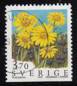 Sweden 1995 used Scott #2124 3.70k Alpine arnica Wild Flowers