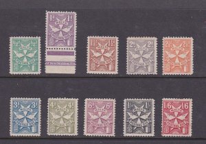 Malta 1925 Sc KGV Sc J11-J20 set MH