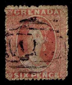 1861 GRENADA #2 QUEEN VICTORIA UNWATERMARKED - USED - VF - CV $110.00 (ESP#1806)