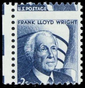 1280, Huge Misperf Error 2¢ Frank Lloyd Wright Stamp Mint NH - Stuart Katz