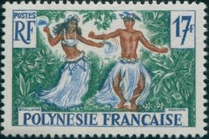 French Polynesia 1958 Sc#194,SG11 17f Tahitian Dancers MNH