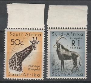 SOUTH AFRICA 1961 GIRAFFE 50C & KUDU R1 MNH ** TOP 2 VALUES