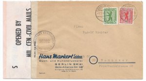 Berlin to Hanover, Germany 1946 U.S. Censorship of Civil Mail after War (M6149)