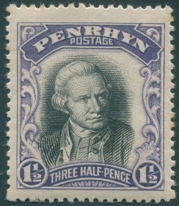 Penrhyn Island 1920 1½d black & deep violet SG34 unused