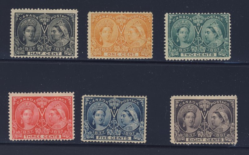 6x Canada Victoria Jubilees Stamps #50-51-52-53-54-56  Guide Value = $215.00