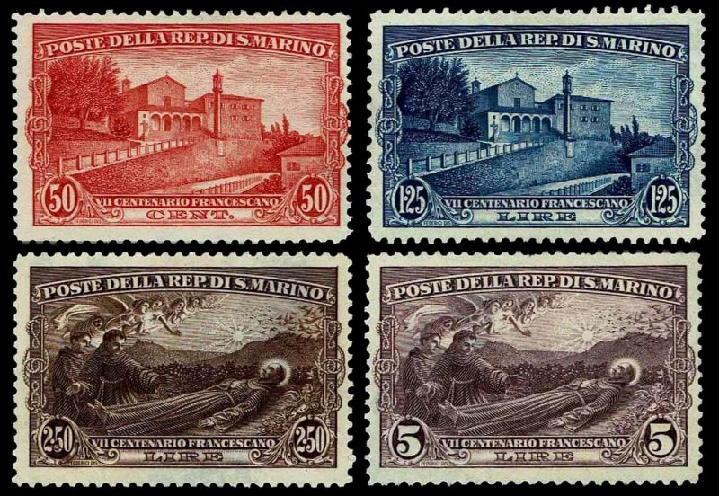 1928 San Marino #111-114 Unused NG-H  - F/VF+ - CV$66.50 (ESP#3149)