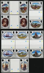 Falkland Islands 360-70 Gutter Pairs MNH Ships, Queen Elizabeth, Horse, Military