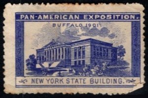 1901 US Poster Stamp Exposition Pan American New York State Buildings Unused