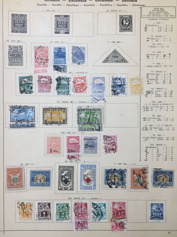 Estonia 1919/30s Used MH Collection on Pages(Apx 60 Items)EP795