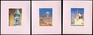 Central Africa 257-258,C151-C153, MNH, Viking Space Missions 5 deluxe sheets