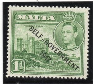 Malta 1948-53 Multi Script Issue Fine Mint Hinged 1d. Optd