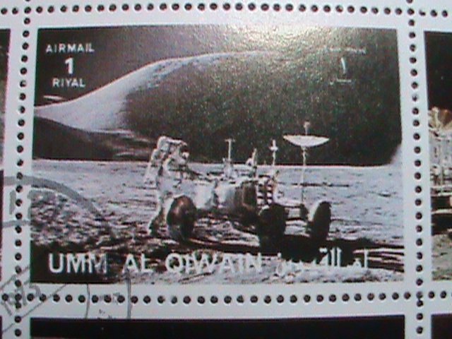 UMM AL QIWAIN STAMP -SPACE AND FIRST MAN ON THE MOON- COMPLETE LARGE CTO SHEET