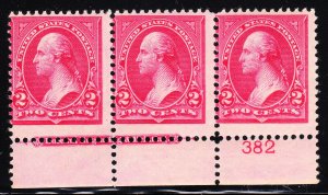 MOstamps - US #267 Mint OG NH Plate # Strip of 3 - Lot # MO-21A SCV $57.50