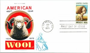 1971 FDC - 450th Year - American Wool - Las Vegas - F21294