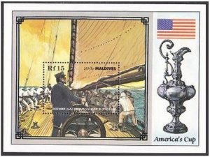 Maldives 1257,MNH.Michel 1268 Bl.136. America's Cup,1987.Yachts.