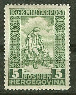 Bosnia & Herzegovina # B9 Wounded Soldier 1916 (1) Unused VLH