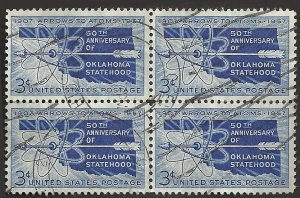 # 1092 USED BLOCK OKLAHOMA STATEHOOD 50TH ANNIV.