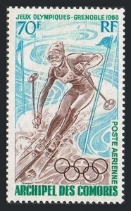 Comoro Isls C22, MNH. Michel 86. Olympics Grenoble-1968. Woman skier.