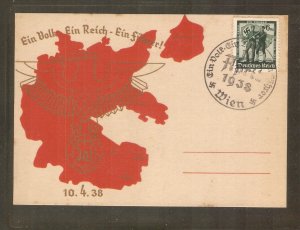 GERMANY Propaganda card for the Anschluss of Austria (Annexation)