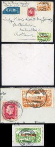 New Zealand 1935 cover to Scotland with 7d and 5d on 3d Airmail Stamps