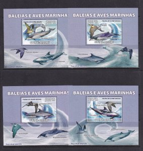 Guinea Bissau 2008 Fish Birds 4 S/Sheets Deluxe Edition MNH**