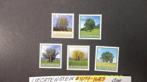 Liechtenstein 2016 Trees Scott# 1679-1683 Complete MNH XF set of 5