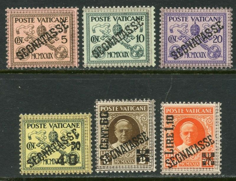 VATICAN Sc#J1-J6 1931 Postage Due Complete Set OG Mint NH