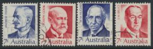 Australia  Sc# 514-517 Prime Minister set of 4- 1972 Used Booklet stamps see ...