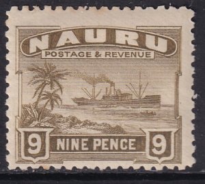 Sc# 26 1924 - 1948 Nauru KGV 9 pence Freighter issue (it tone) MLH CV $11.00