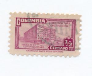 Colombia 1945 Scott RA21 used - 1/2c, Ministry of Post