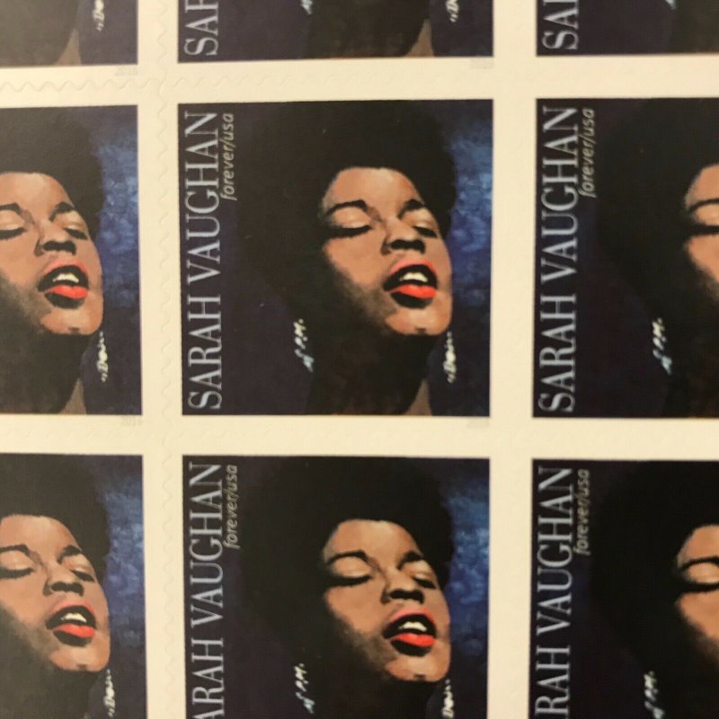 5059   Sarah Vaughan  Music Icon   MNH Forever sheet of 16.   FV $8.80   In 2016