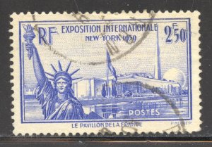 France Scott 373 Used H - 1939 (1940) New York World's Fair - SCV $9.50