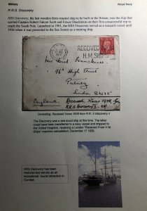 1938 Royal Navy Cover Received Xmas From RRS Discovery II To London England