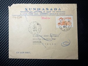 1963 Democratic Republic of North Vietnam Airmail Cover Hanoi to Bologna Italy