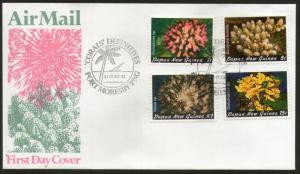 Papua New Guinea 1982 Coarls Marinelife Sea Shell Sc 566-694v FDC # 12775