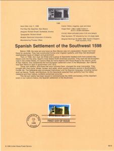 US SP1272 Spanish Settlement 3220 Souvenir Page FDC