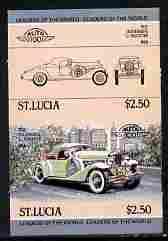 St Lucia 1984 Cars #1 (Leaders of the World) $2.50 Duesen...