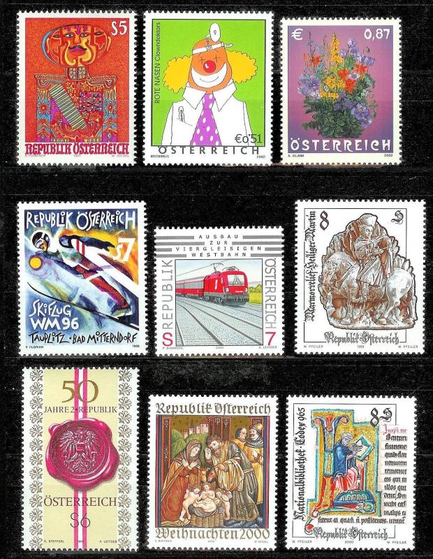 AUSTRIA (149) Diff Better Stamps c1990/2000s ALL Mint Never Hinged 10% of Cat