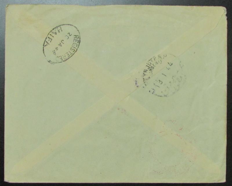 1944 Tripoli Lebanon Bank of Syria cover to Barclay's Bank Haifa Palestine