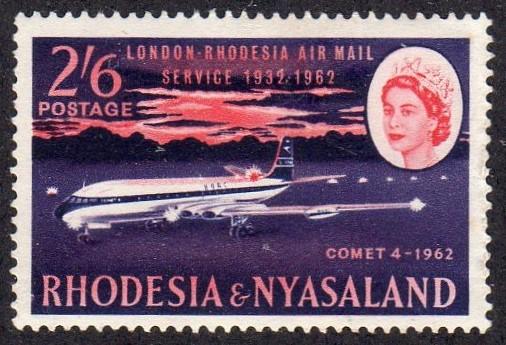 Rhodesia & Nyasaland 182 - Mint-H - 2sh6p Comet Jet (1962) (cv $6.50)