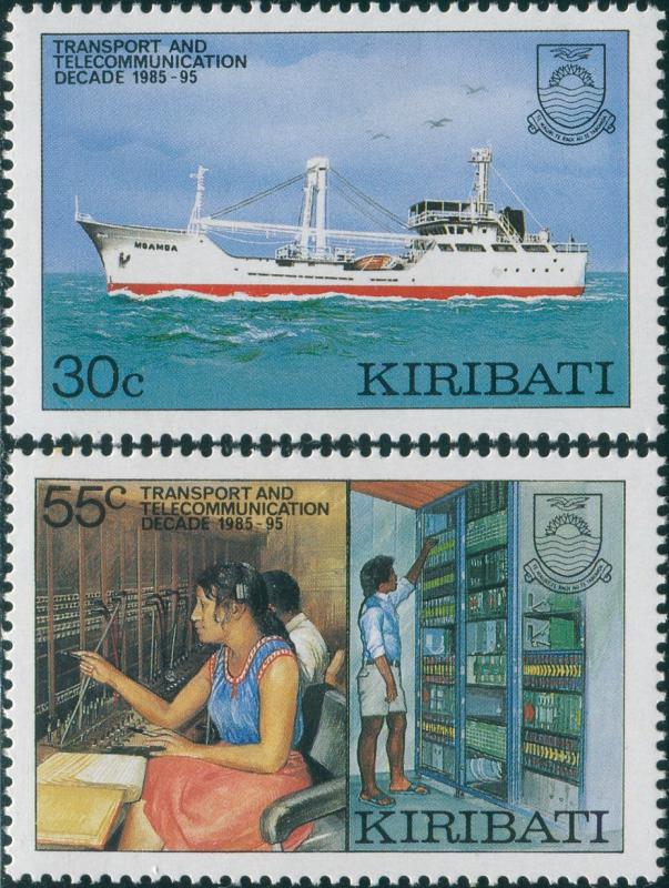 Kiribati 1987 SG268-269 Transport and Communications set MNH