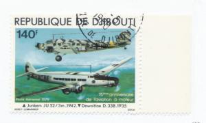 Djibouti 1979 - Scott C124 CTO - 140fr, Powered flight 75th