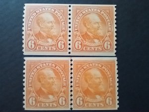 1932 Sc# 723 6c Garfield coil pairs