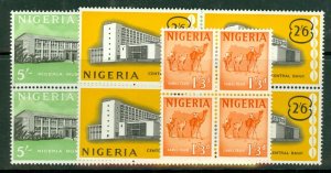 GT:Nigeria 101-111 MNH blocks of 4 CV $49; scan shows only a few