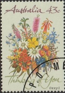 Australia #1193 1990 43c Thinking of You Flowers  UNUSED-XF-OG-NH. 