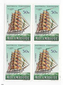 Mozambique Company #454 Ships block of 4  (MNH) CV $16.00