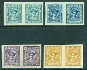 Sg 21a,23a,24a & 26a Indore 1927-37. 2a, 3a, 31⁄2 on & 4a. Fine Mint Fresh, Full-