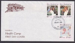 NEW ZEALAND 1989 Health commem FDC - GLENELG HEALTH CAMP cds...............a3444