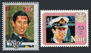 Niue 455-456, MNH. Michel 594-595. Prince Henry, 15.09.1984. Prince Charles.